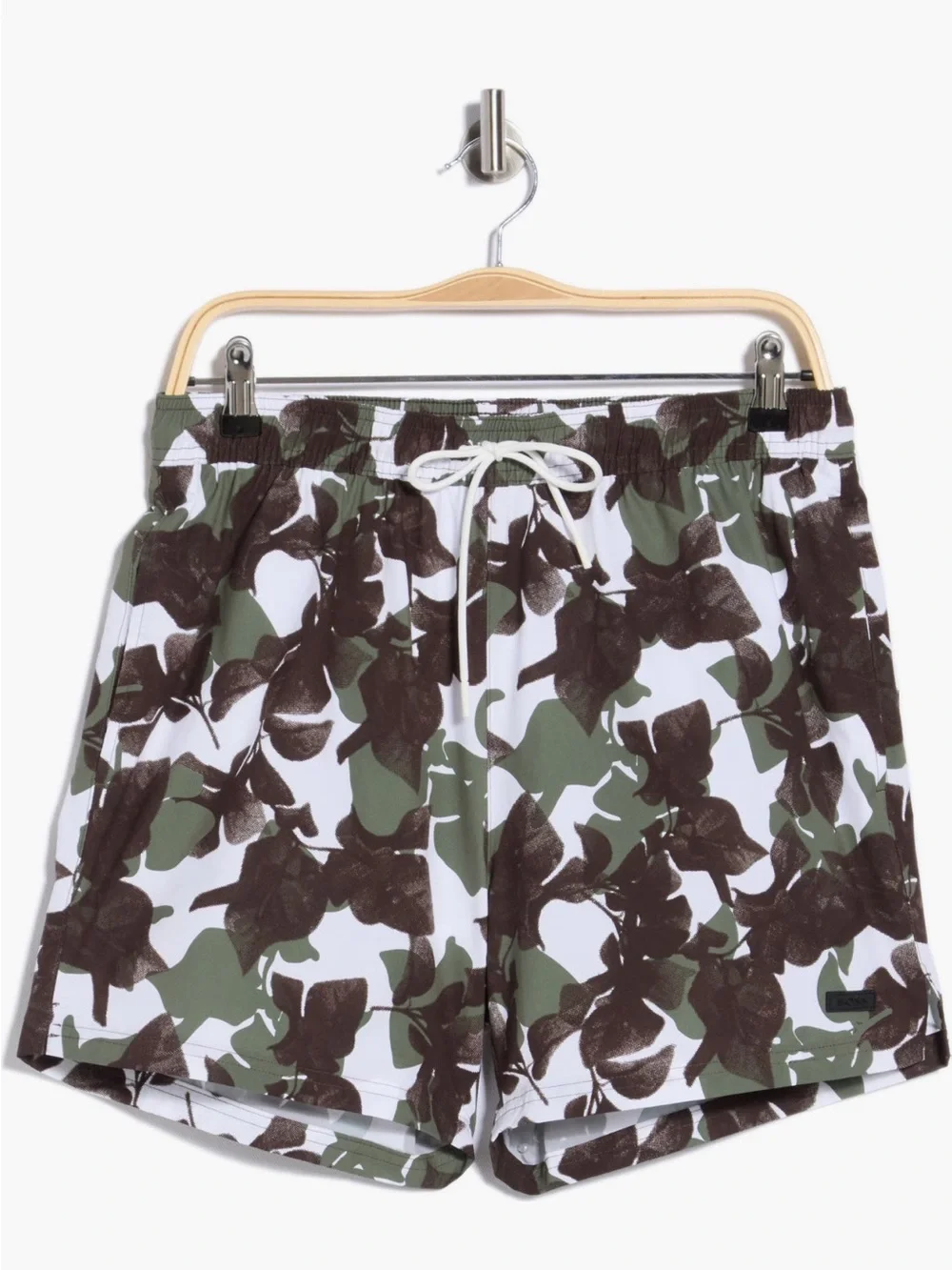 Hugo Boss Camo Print Swim Trunks - Olive & Brown